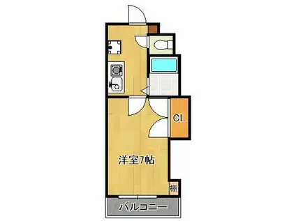 エレガンス折尾(1K/7階)の間取り写真