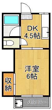 マーサハイツⅡ(1DK/1階)の間取り写真