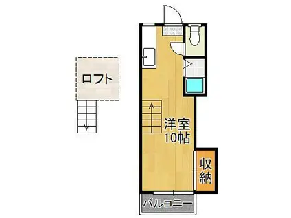 シティベール医生ヶ丘(ワンルーム/2階)の間取り写真