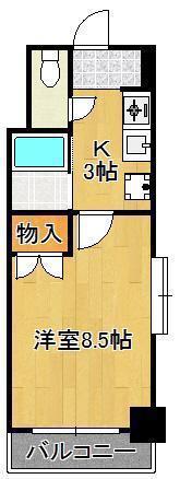 アリビオ折尾(1K/5階)の間取り写真