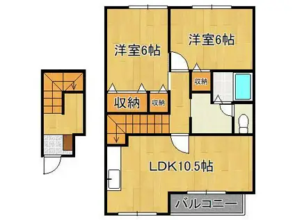 アーバンコート21 B棟(2LDK/2階)の間取り写真