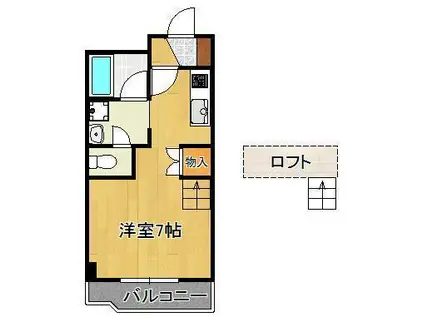 エレガンスコート折尾(ワンルーム/2階)の間取り写真