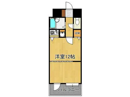 ケイズプレイス光貞台(ワンルーム/2階)の間取り写真