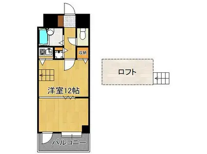 ケイズプレイス光貞台(ワンルーム/4階)の間取り写真