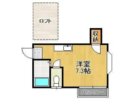 エルアビオン本城東(ワンルーム/2階)の間取り写真
