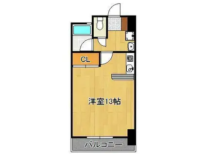 マーサハイツⅢ(ワンルーム/3階)の間取り写真