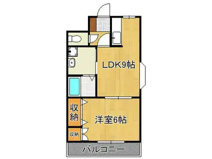 プライムガーデンⅢ(1LDK/1階)の間取り写真