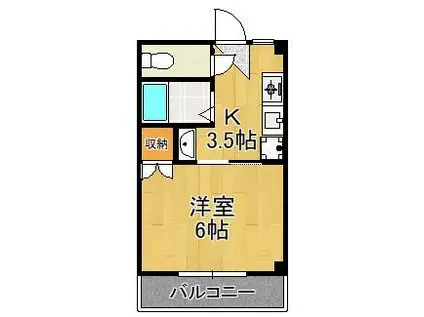 第2豊ハイツ(1K/2階)の間取り写真