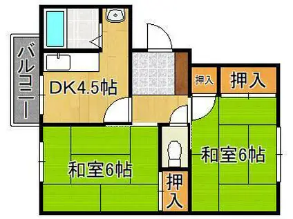 フレグランス浅川台(2DK/2階)の間取り写真