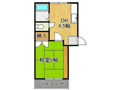 フレグランス浅川台(1DK/2階)の間取り写真