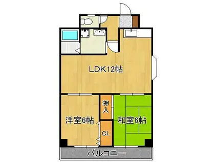 リリーフ浅川Ⅰ(2LDK/5階)の間取り写真