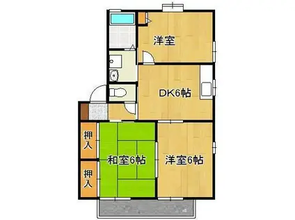 リバプール(3DK/1階)の間取り写真