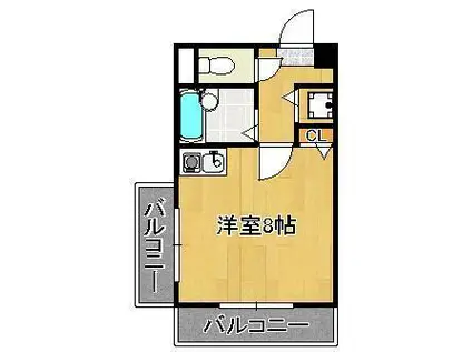 アベニュー医大前(1K/4階)の間取り写真