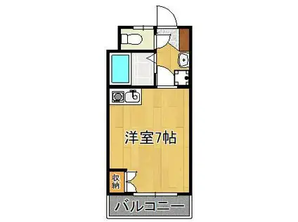 オリエンタル折尾駅(ワンルーム/4階)の間取り写真