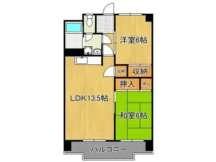 深田第1ビル(2LDK/1階)の間取り写真
