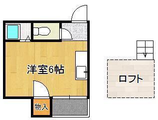 プルミエール東筑(ワンルーム/1階)の間取り写真