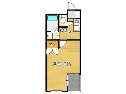 メゾンド・グロウ・21(1K/4階)の間取り写真