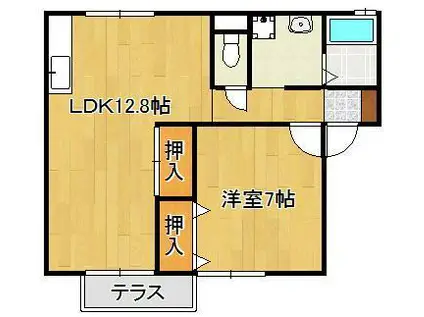 セジュールさなえ(1LDK/1階)の間取り写真