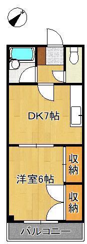 サンリバー葉山(1DK/3階)の間取り写真
