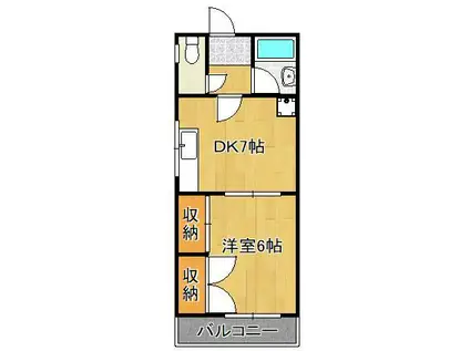 サンリバー葉山(1DK/3階)の間取り写真