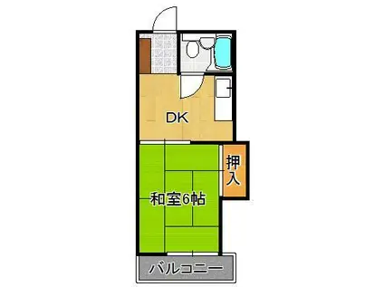 プレアール千代ヶ崎(1DK/4階)の間取り写真