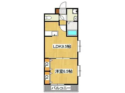 コスモス浅川学園台(1LDK/4階)の間取り写真