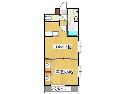 コスモス浅川学園台(1LDK/5階)の間取り写真