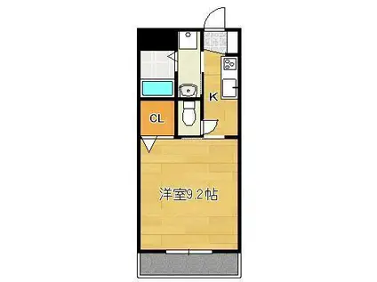 ルミネスタ学研台(1K/2階)の間取り写真