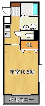 ルミネスタ学研台(1K/3階)の間取り写真