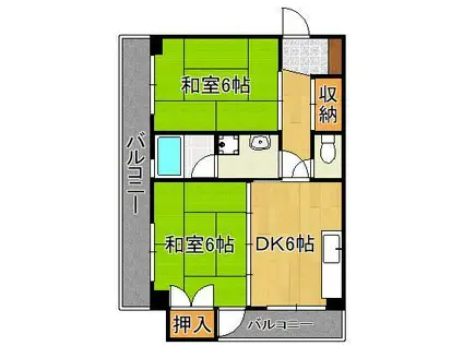 安永第一ビル(2DK/3階)の間取り写真