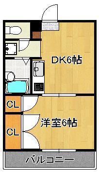 KAYS ROOMS 2ND (1DK/2階)の間取り写真