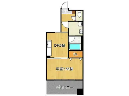 フォレストビュー(1DK/5階)の間取り写真