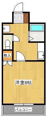 折尾ハイツ(1K/5階)の間取り写真