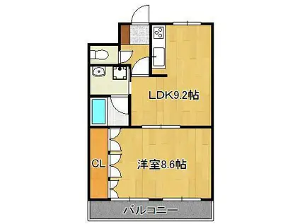 シュテルンハイム HIRO(1LDK/1階)の間取り写真