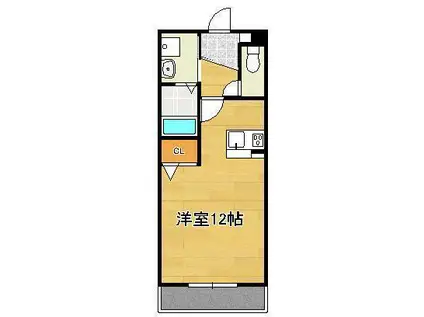 メゾン・カメリア(ワンルーム/4階)の間取り写真