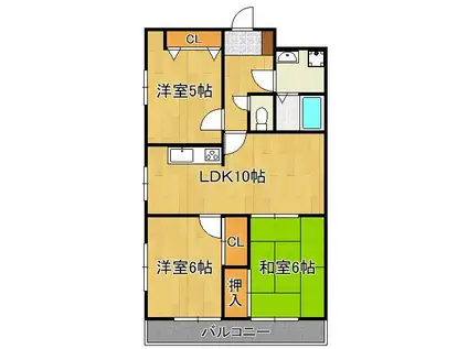 エクセル青葉台(3LDK/3階)の間取り写真
