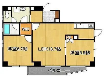 CSSTYLE高須(2LDK/4階)の間取り写真