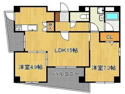CSSTYLE高須(2LDK/4階)の間取り写真