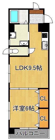 メゾンほおづきⅠ(1LDK/8階)の間取り写真