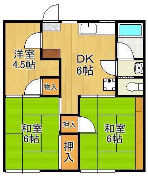フォーブル力丸(3DK/2階)の間取り写真