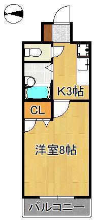 STAYTUSひびきの(1K/6階)の間取り写真