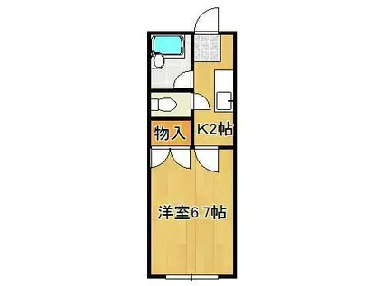 ロイヤルシティ浅川台Ⅱ(1K/1階)の間取り写真