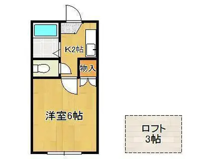PASTORAL力丸(1K/1階)の間取り写真