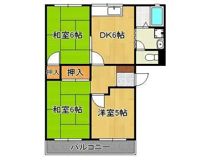 フレグランス赤坂 A(3DK/2階)の間取り写真