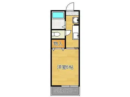 ルーブル折尾(1K/2階)の間取り写真