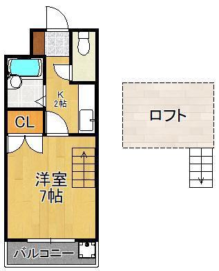 ほうれん荘(1K/1階)の間取り写真