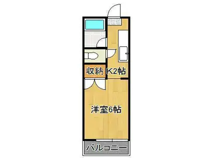 ファーボ藤原(1K/1階)の間取り写真