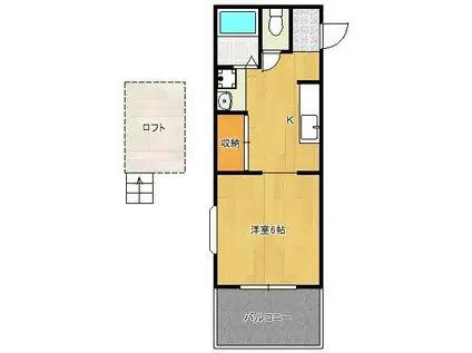 AC浅川(1K/1階)の間取り写真