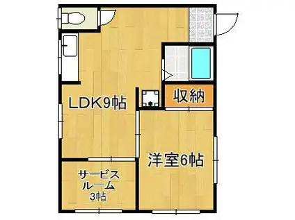 筑豊本線 本城駅 徒歩27分 2階建 築50年(1SLDK/1階)の間取り写真