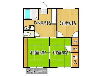 パレス星和町(3DK/1階)の間取り写真